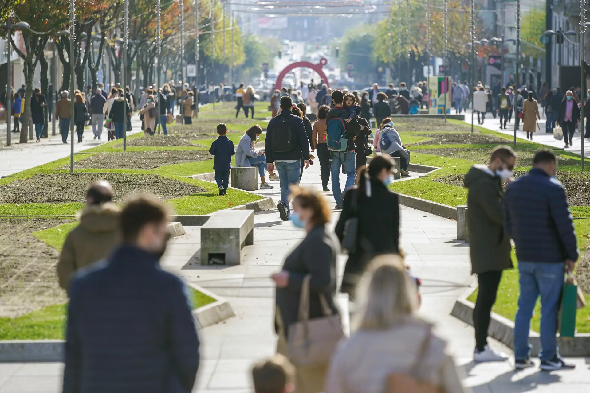 Centro da cidade de Braga, em novembro de 2020