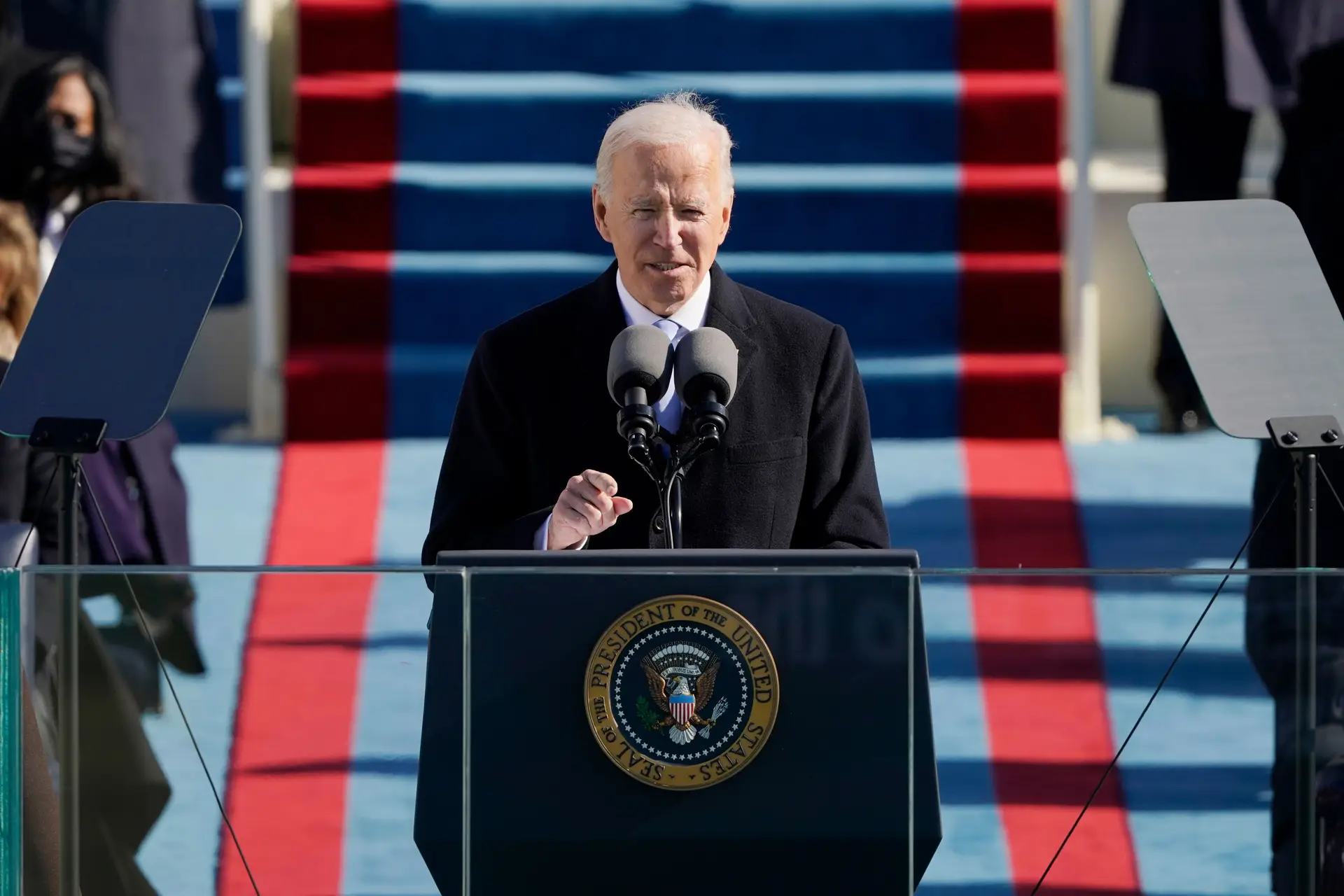 Joe Biden profere o seu primeiro discurso enquanto 46º Presidente dos EUA, a 20 de janeiro