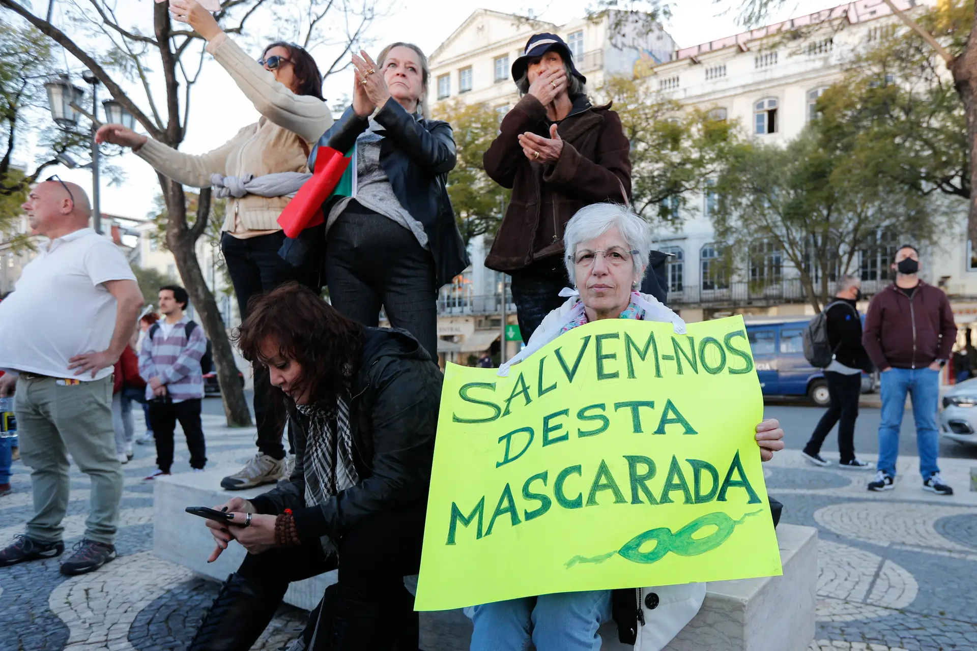 Pelo fim do uso das máscaras, em Lisboa