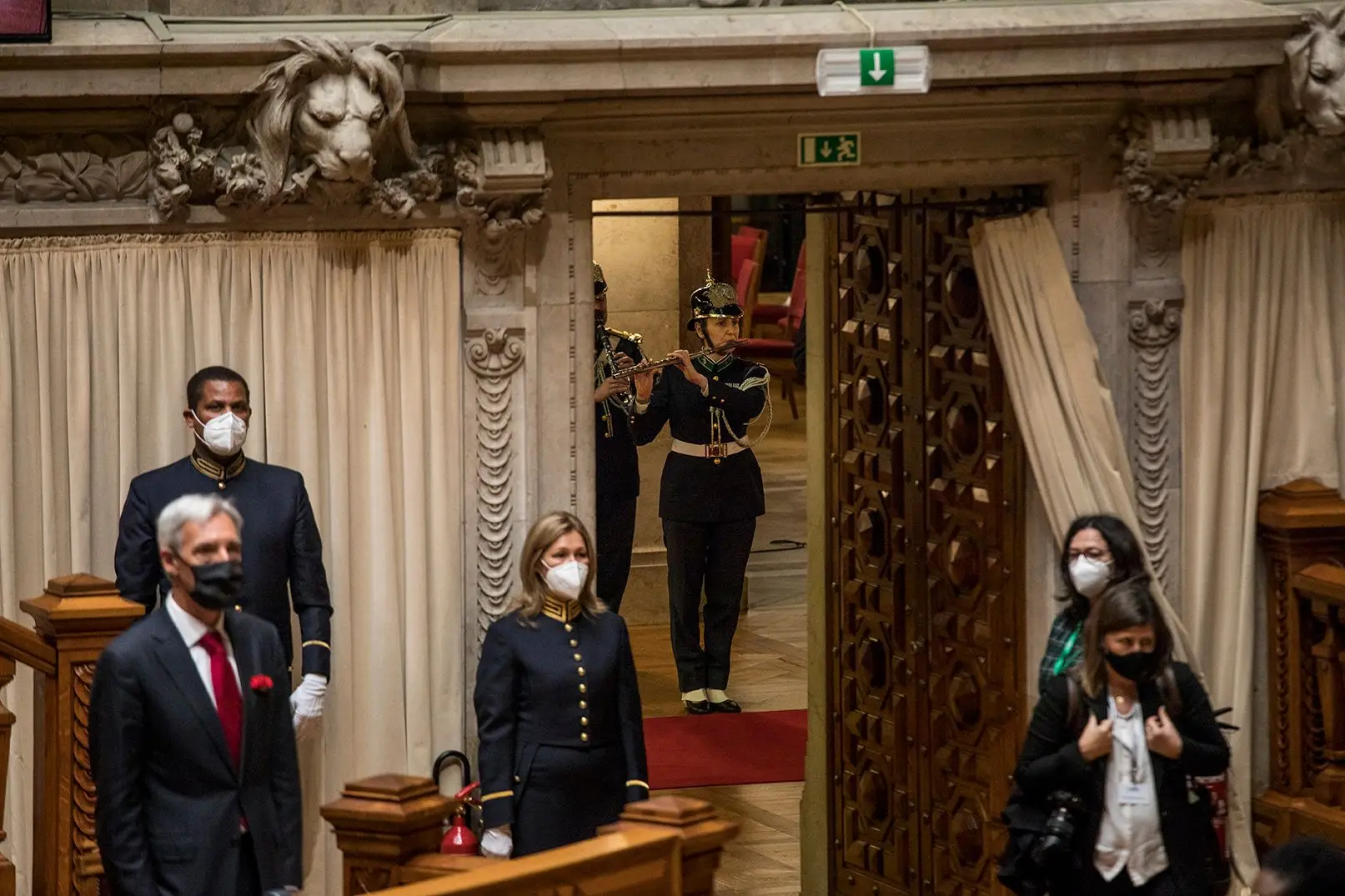 Militares da Banda da GNR tocaram o hino nacional