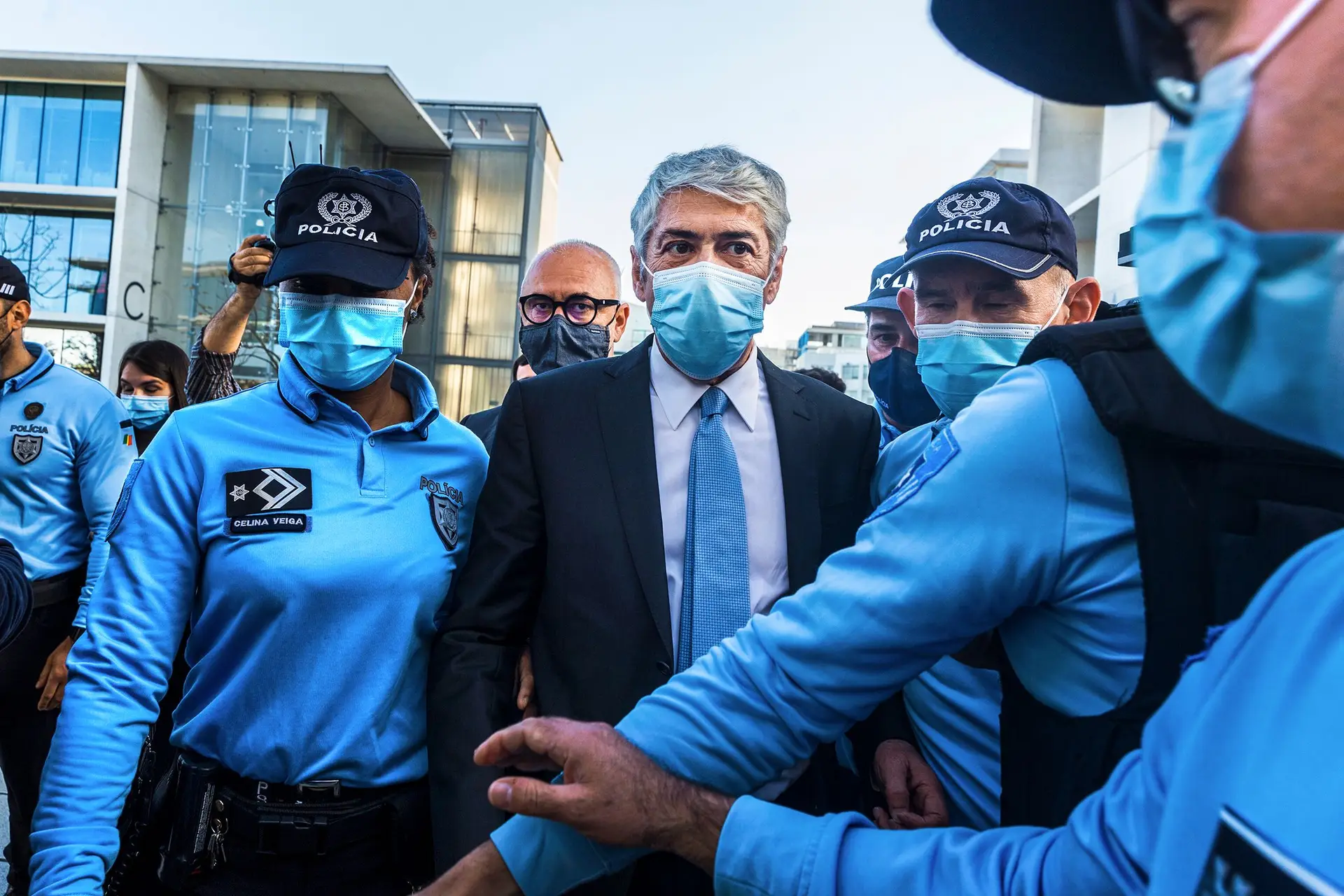 Sócrates no Campus da Justiça, a 9 de abril, quando ficou a saber que ia a julgamento