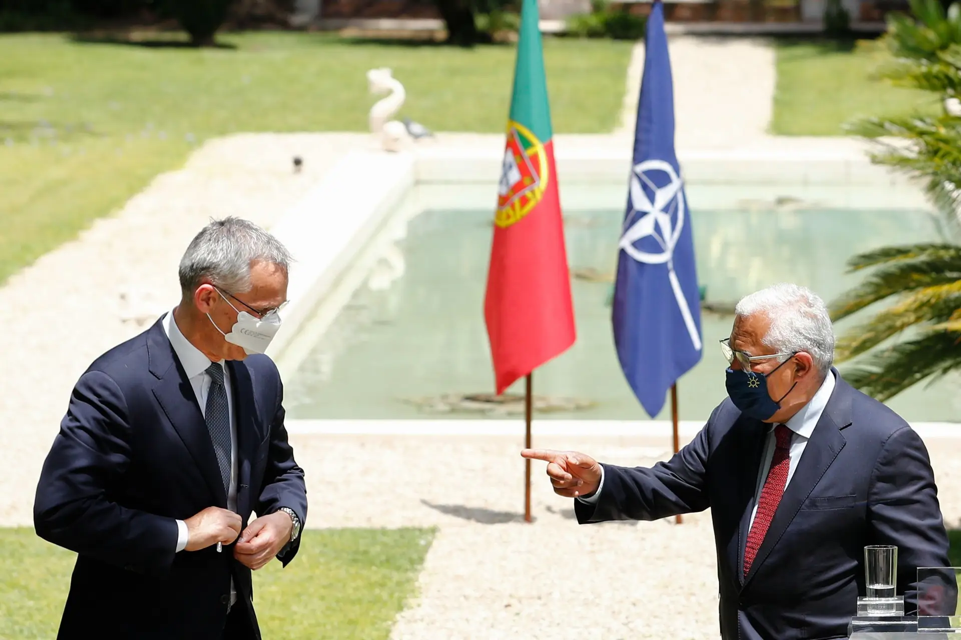 Anténio Costa e o secretário-geral da NATO, Jens Stoltenberg, em Lisboa