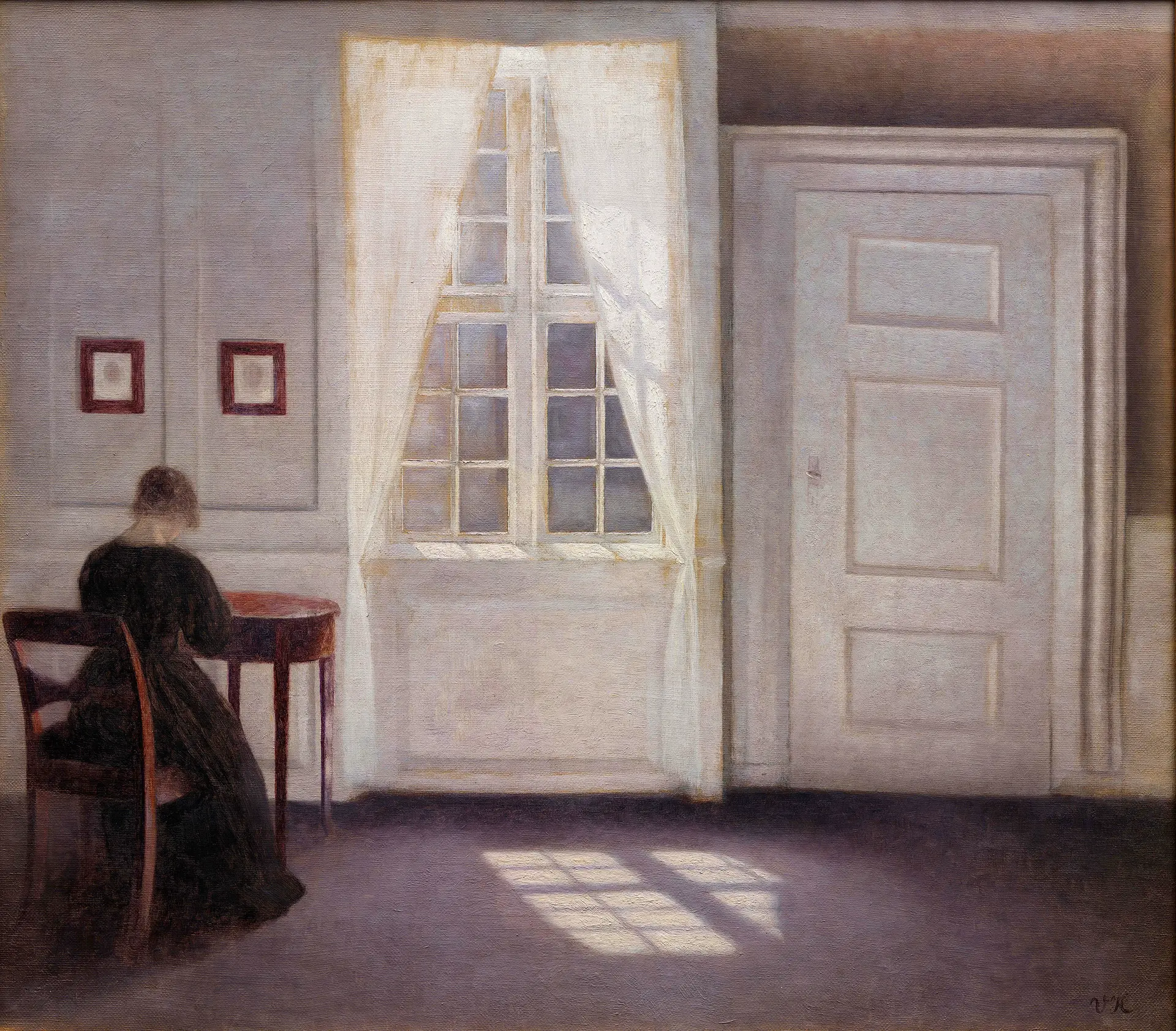 “Interior in Strandgade, Sunlight on the Floor”, de 1901, obra do pintor dinamarquês Vilhelm Hammershoi (coleção do Statens Museum for Kunst, de Copenhaga)