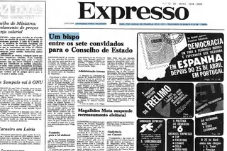 Em maio de 1974 a deslocação de Jorge Sampaio e João Cravinho à sede das Nações Unidas em Nova Iorque é notícia na primeira página do Expresso