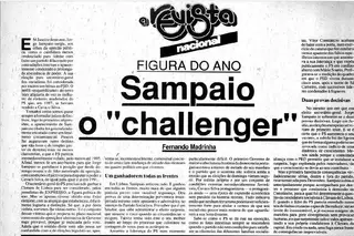 A redação do Expresso elege Jorge Sampaio como figura nacional de 1989, ano em que foi eleito para a Câmara de Lisboa 