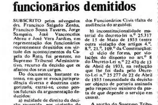 O nome de Jorge Sampaio surge pela primeira vez no Expresso antes da Revolução do 25 de Abril. É notícia por ser um dos advogados de funcionários demitidos por terem participado numa vigília contra a Guerra Colonial