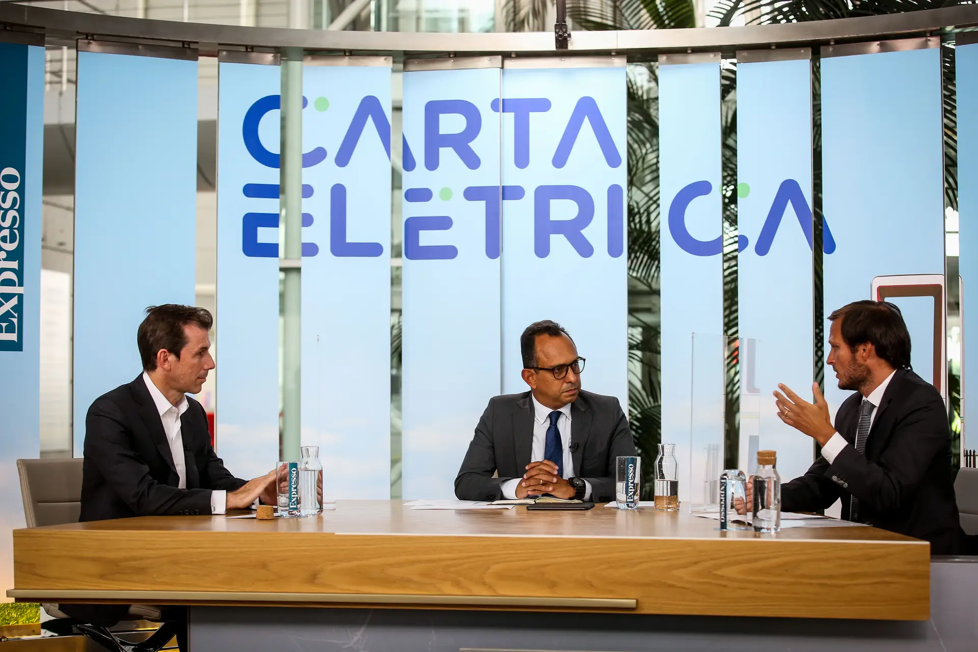 Miguel Stilwell d’Andrade, CEO da EDP, e Francisco Pedro Balsemão, CEO da Impresa, abriram a conferência desta tarde