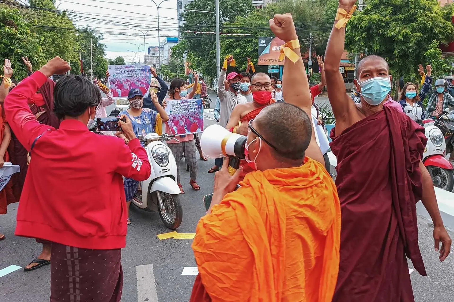 Protestos em Myanmar