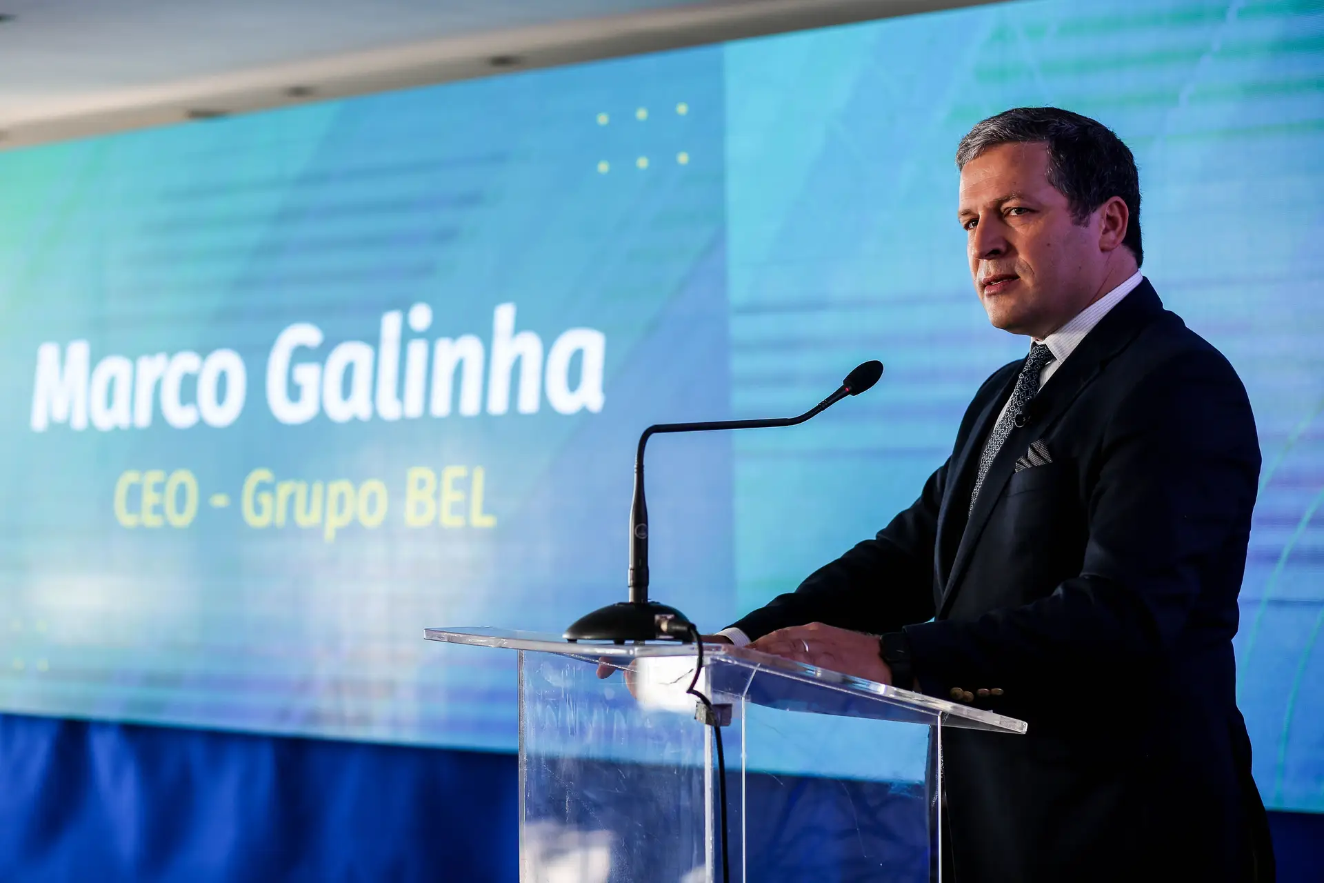 Marco Galinha, CEO do Grupo BEL, abriu a conferência "Pandemia, e depois? A sustentabilidade como resposta", que celebra os 20 anos do grupo empresarial que dirige, e que está a decorrer hoje no Hotel Farol, em Cascais