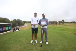 Vítor Lopes e Ricardo Santos, atletas de golfe portugueses que vão participar no torneio Portugal Masters