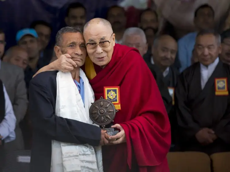 Naren Chandra Das e o Dalai Lama em 2018
