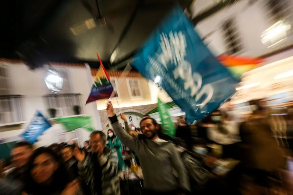 Líder do PAN, Inês de Sousa Real no comício de encerramento da campanha eleitoral para as eleições legislativas 2022