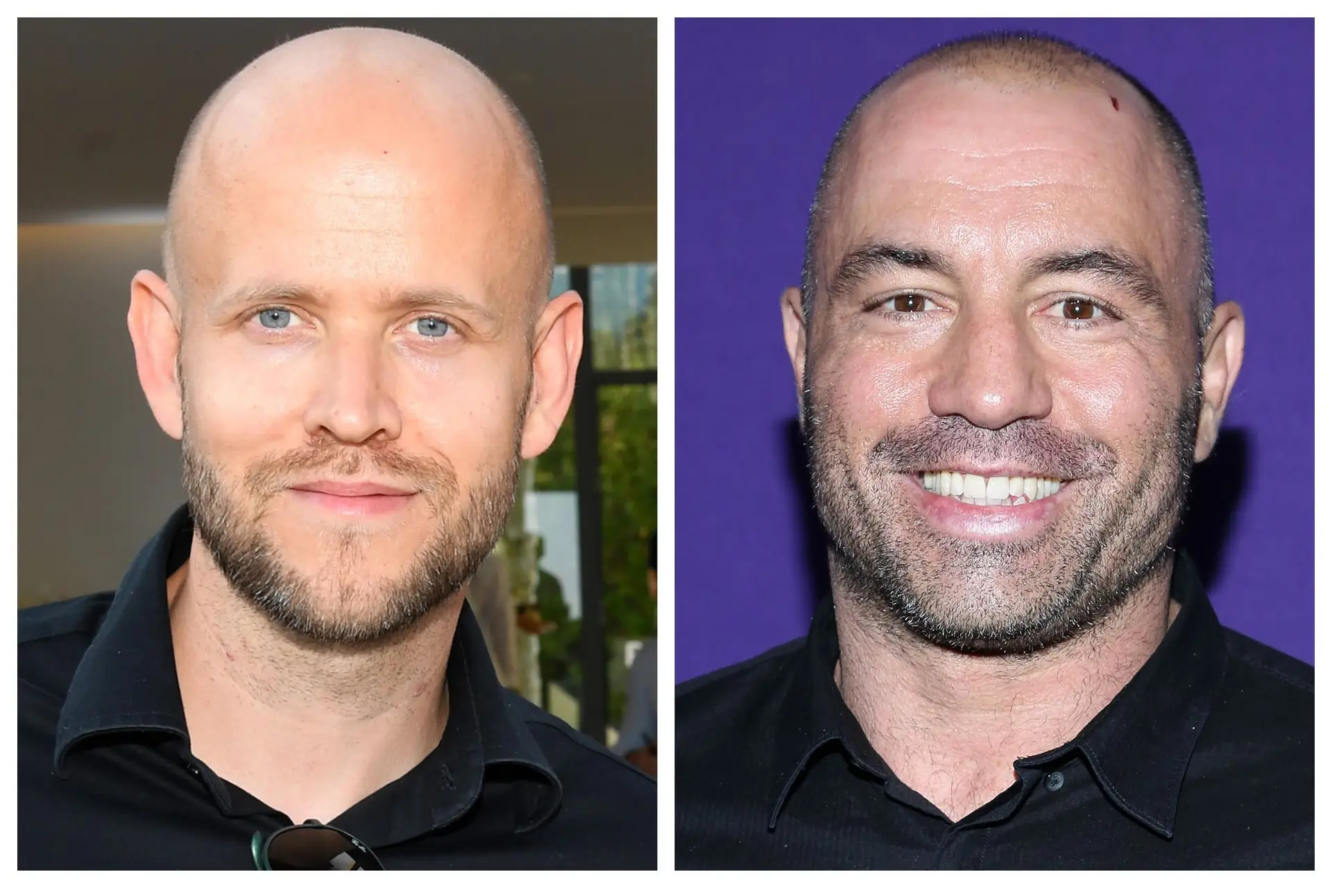 Daniel Ek (CEO do Spotify), Joe Rogan (‘podcaster’) / foto: Getty Images