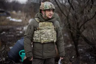 Zelensky em Donbas, a região no leste da Ucrânia que é uma das linhas da frente entre as tropas russas e ucranianas