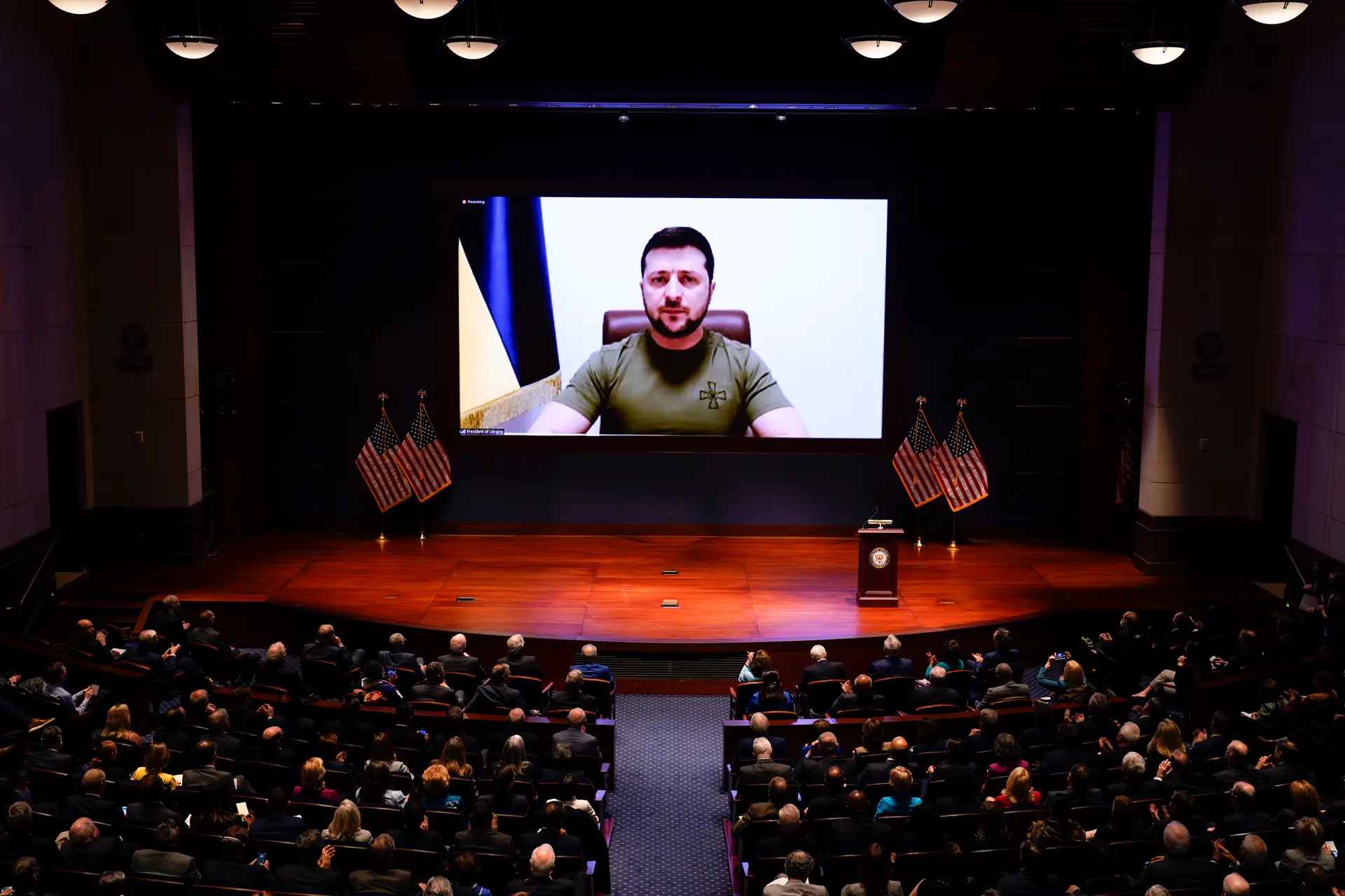O Presidente da Ucrânia dirigindo-se ao Conresso dos Estados Unidos