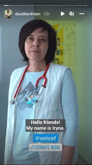 David Beckham cede su cuenta de Instagram a un médico ucraniano en Kharkiv