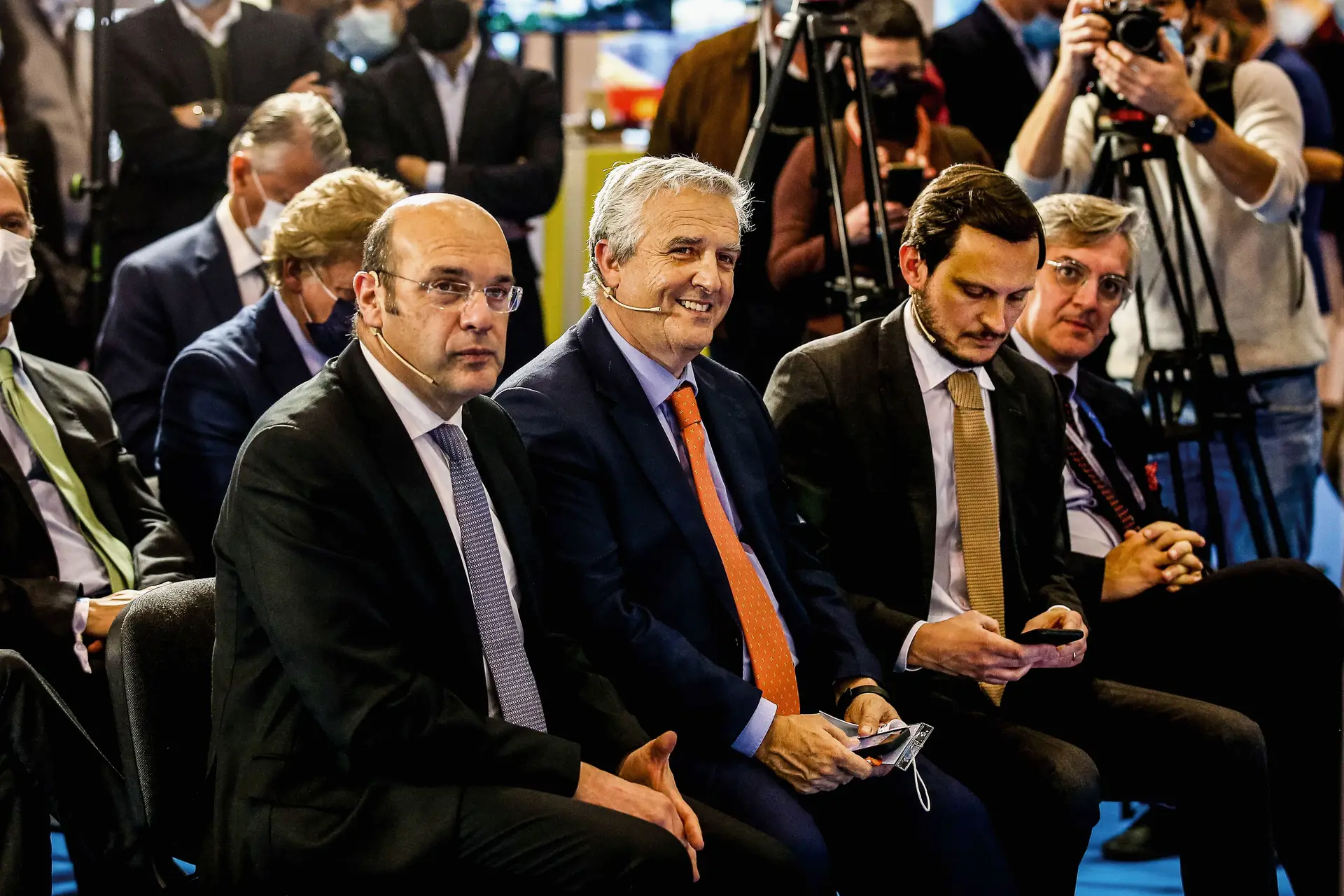 Na apresentação da quarta edição do Prémio Nacional de Turismo, o ministro Siza Vieira (à esq.) afirmou que "a guerra na Ucrânia valoriza o destino Portugal". Pedro Barreto, administrador executivo do BPI, e Francisco Pedro Balsemão, CEO do Grupo Impresa, foram também oradores