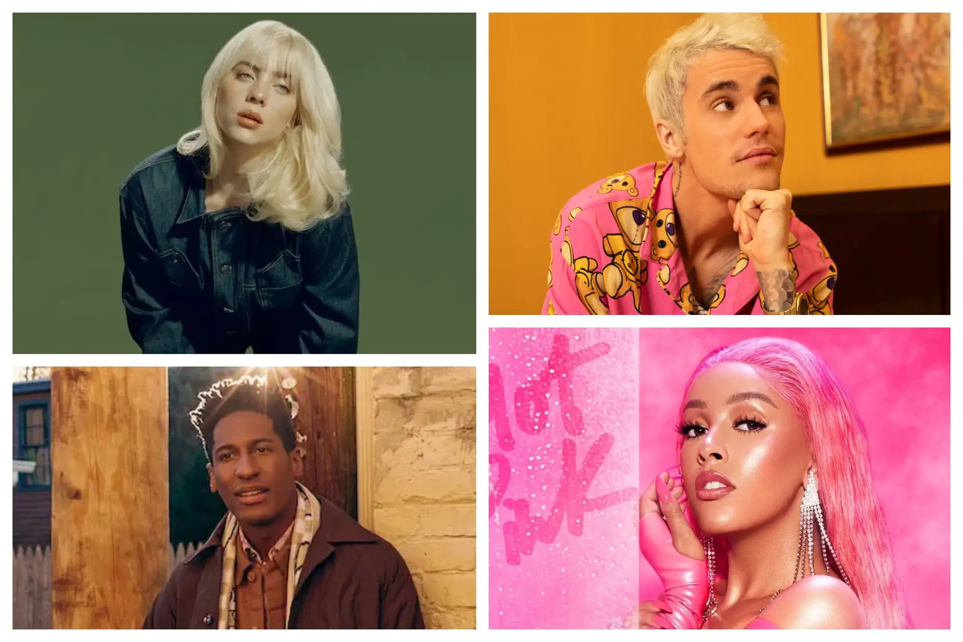 Billie Eilish, Justin Bieber, Jon Batiste e Doja Cat