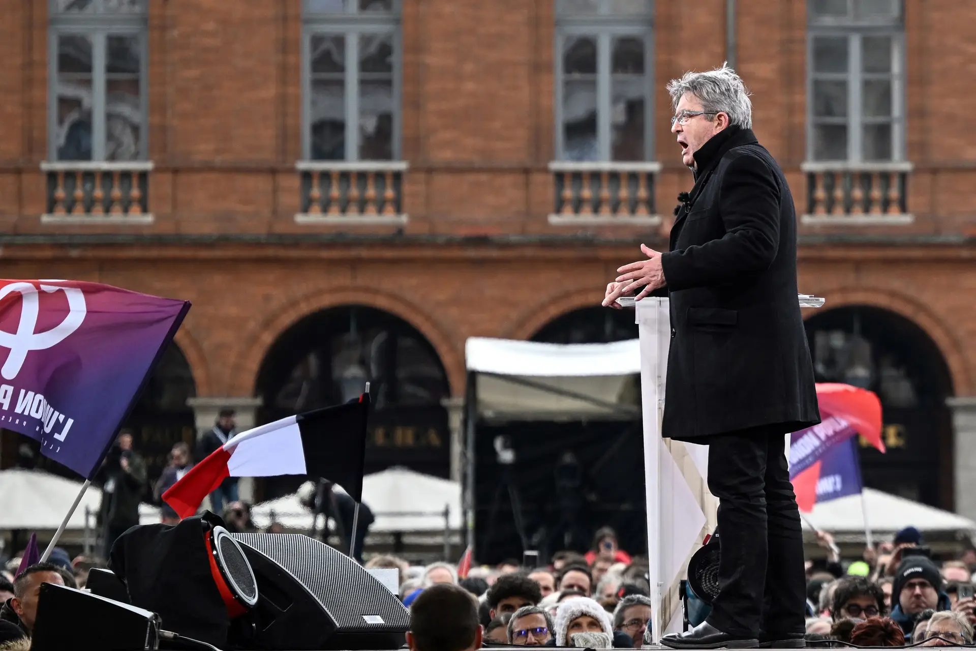 Jean-Luc Mélenchon num comício em Toulouse  