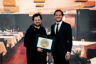 João Rodrigues, chef do Feitoria, com Francisco Pedro Balsemão