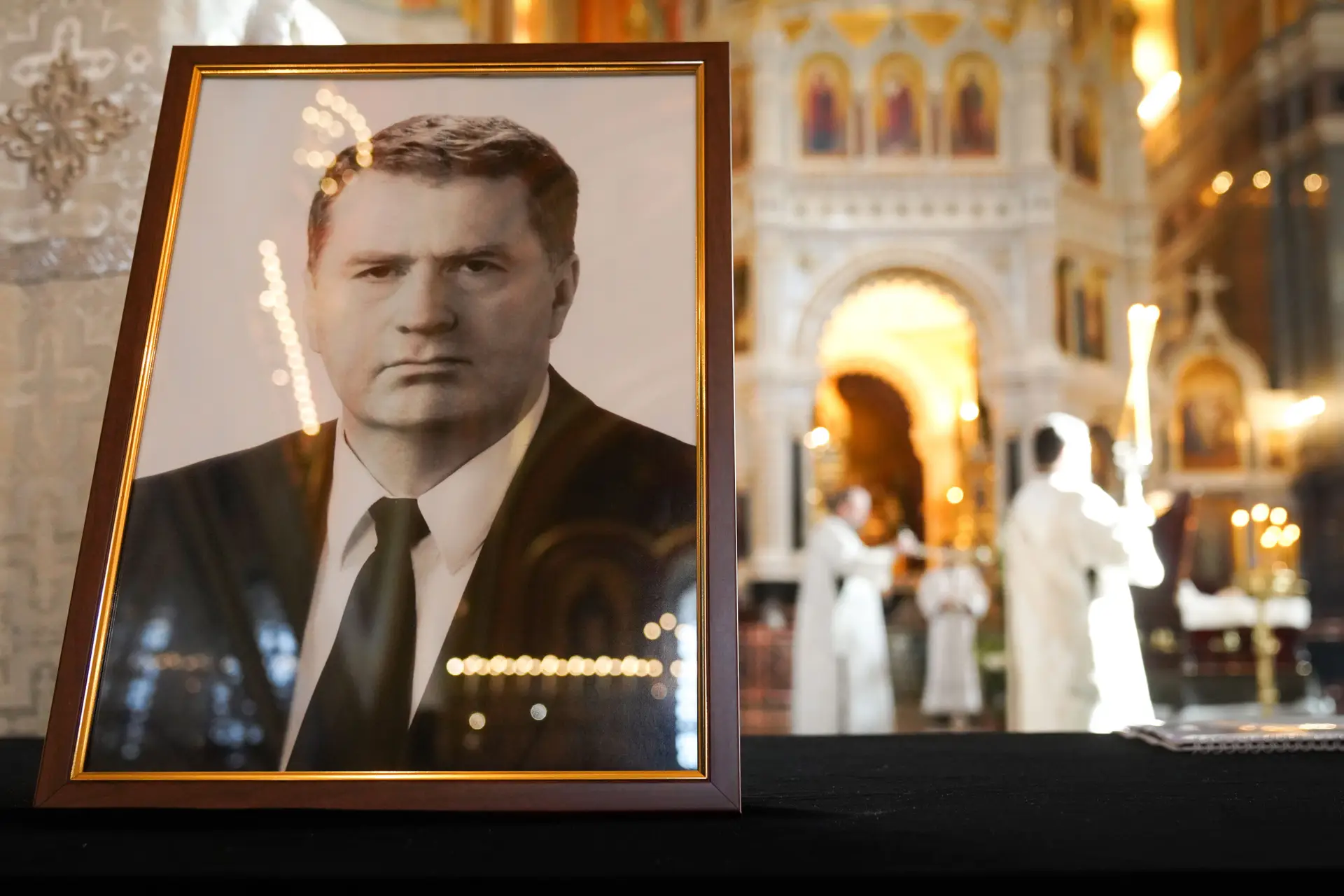 A imagem de Jirinóvski na Catedral de Cristo Salvador, em Moscovo
