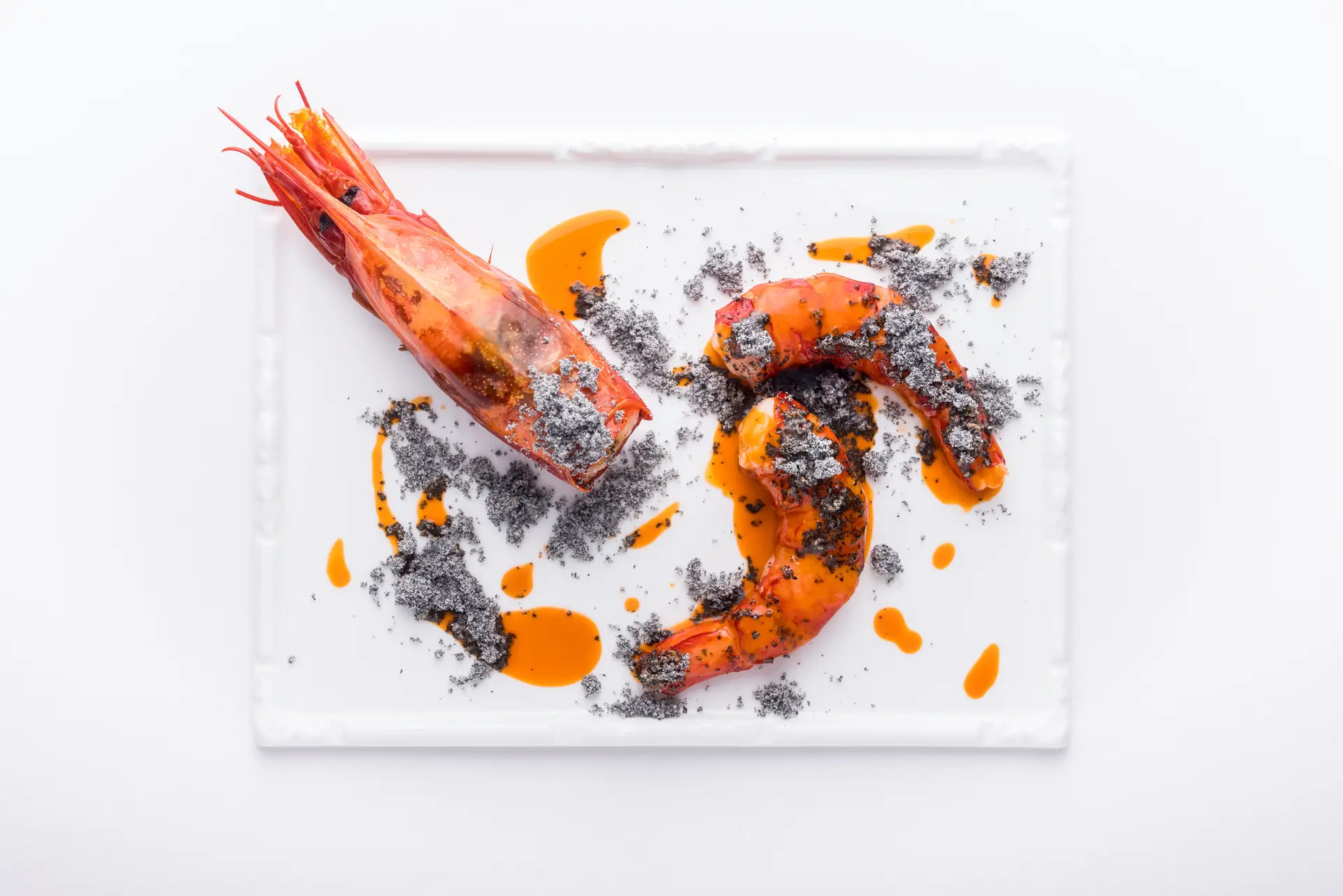 Carabineiro com cinzas - restaurante Belcanto