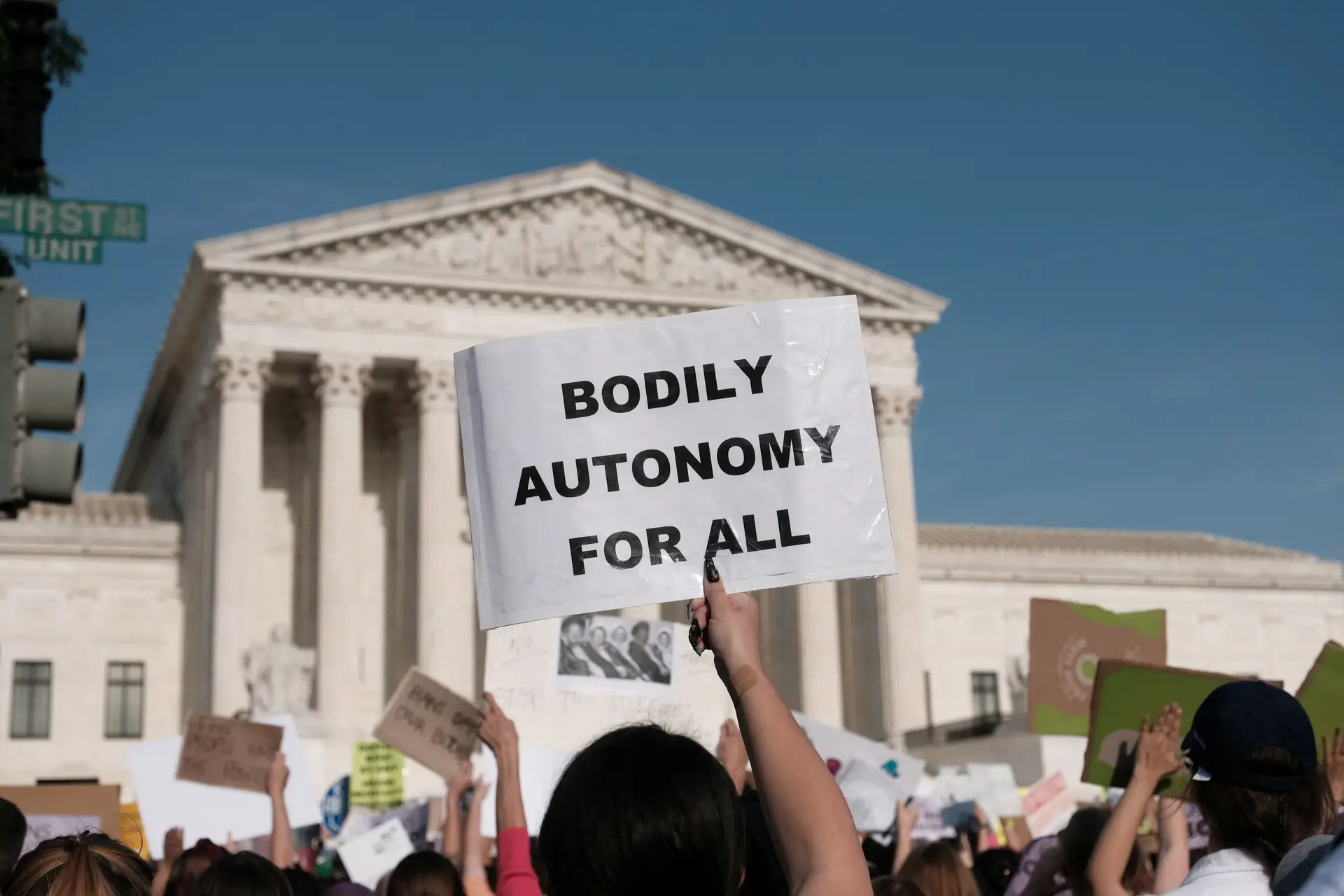 Manifestação pró-aborto em frente ao Supremo Tribunal dos EUA