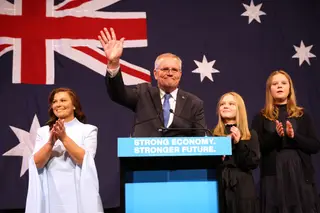 Scott Morrison during the defeat concession speech