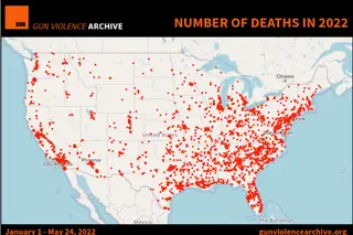 Número de mortes em ataques com armas de fogo em 2022, nos Estados Unidos. Fonte: Gun Violence Archive
