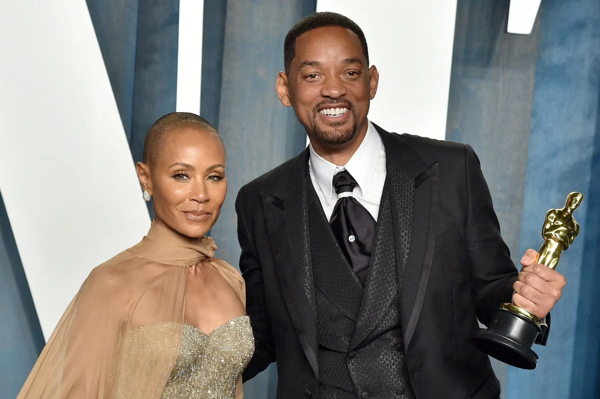 Jada Pinkett Smith e o marido, Will Smith, depois da cerimónia dos Óscares
