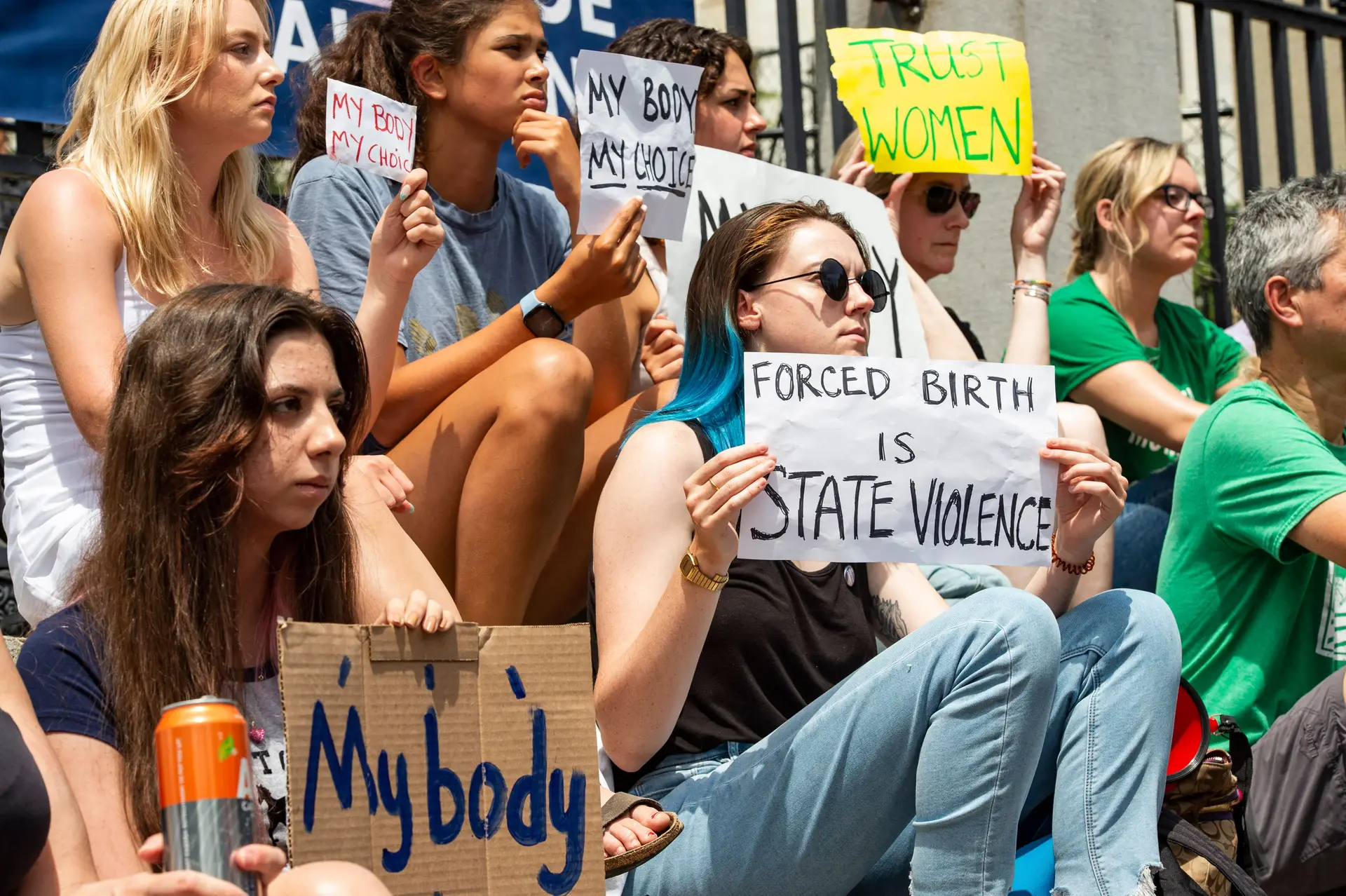 Manifestantes pró-escolha junto ao Supremo Tribunal