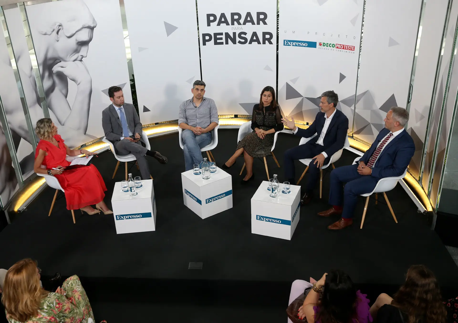 A conferência 'Parar para Pensar: Saúde' juntou André Peralta Santos, Bruno Maia, Sónia Dias, Luís Goes Pinheiro e Guilherme Monteiro Ferreira num debate sobre os desafios do sector
