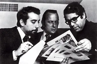 Marcelo Rebelo de Sousa, Francisco Pinto Balsemão e Augusto Carvalho, numa reunião aquando do lançamento do Expresso