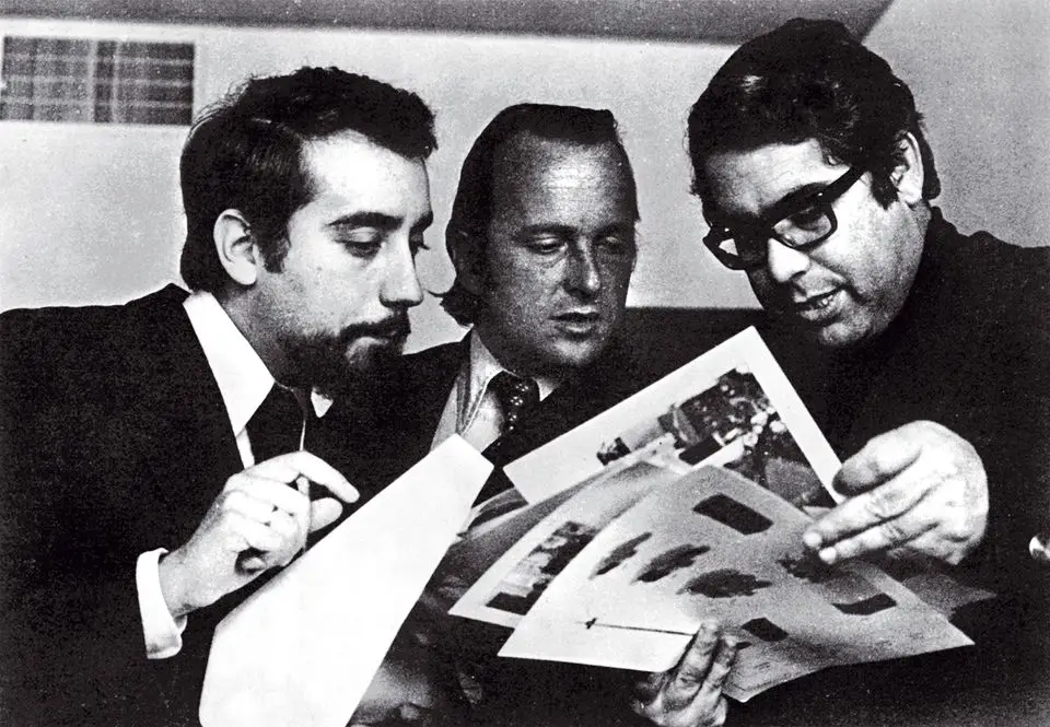 Marcelo Rebelo de Sousa, Francisco Pinto Balsemão e Augusto Carvalho, numa reunião aquando do lançamento do Expresso