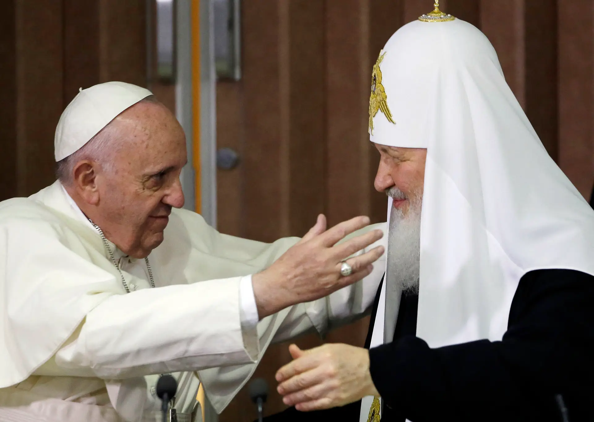 Papa Francisco com o Patriarca de Moscovo, Cirilo