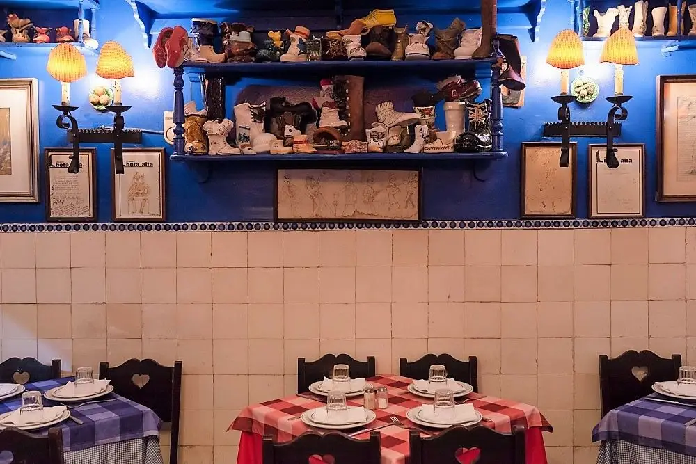 O balcão do restaurante