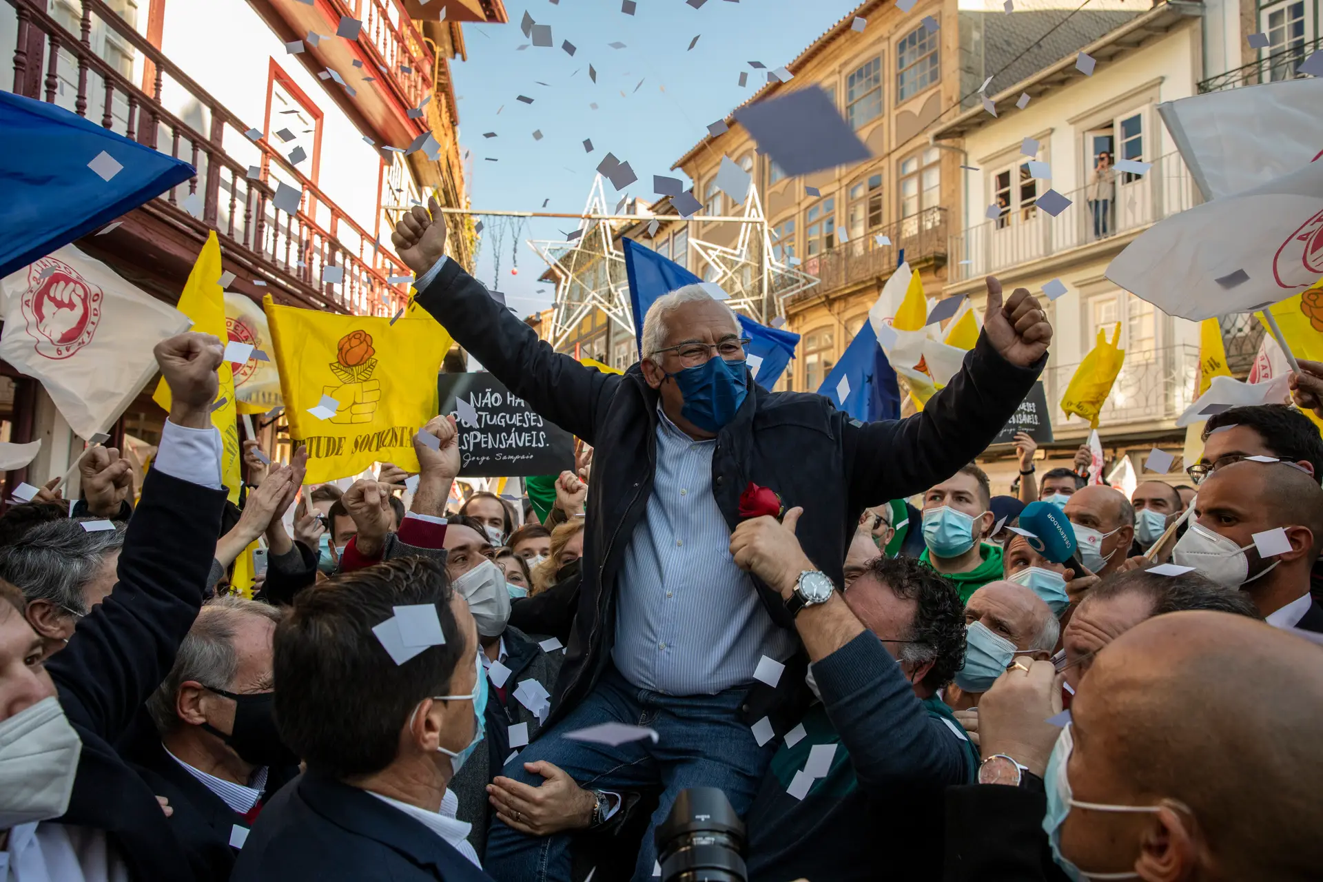 António Costa em campanha para as legislativas de 2022 em Guimarães