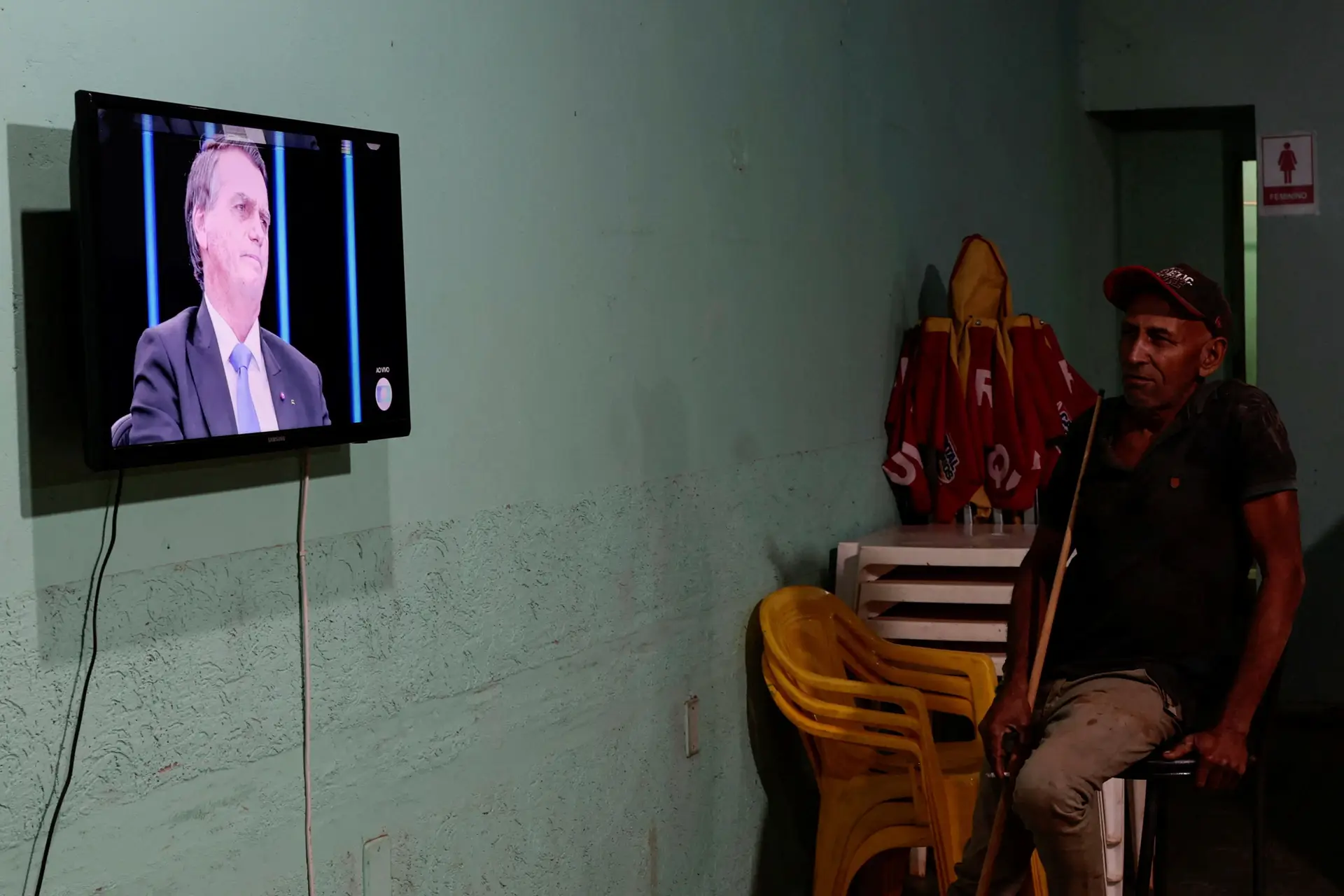 Bolsonaro entrevistado no Jornal Nacional, da TV Globo