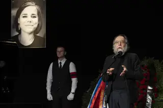 Velório de Darya Dugina, que morreu no passado sábado num ataque nos arredores de Moscovo