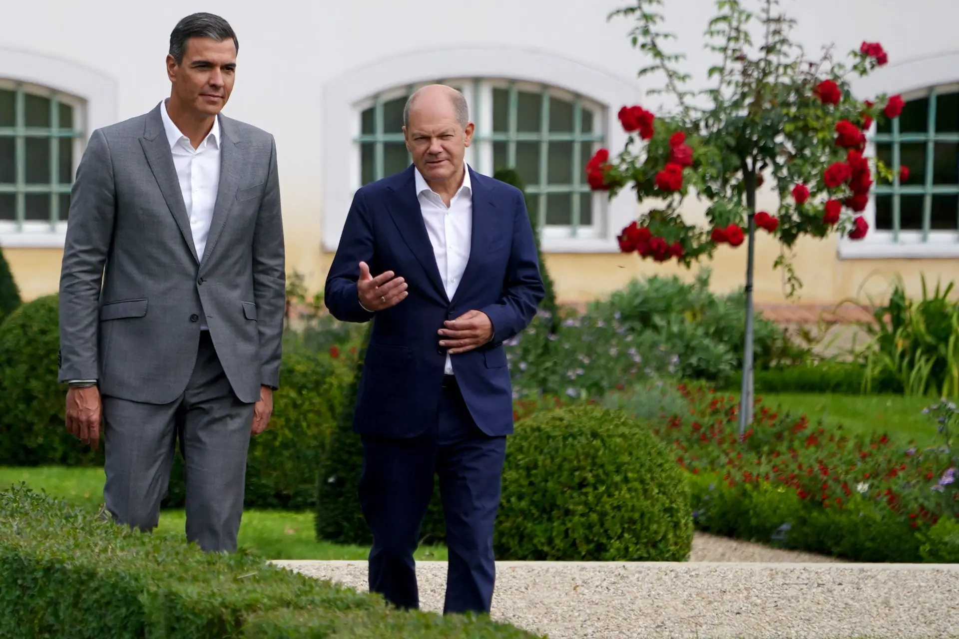 Pedro Sánchez e Olaf Scholz.