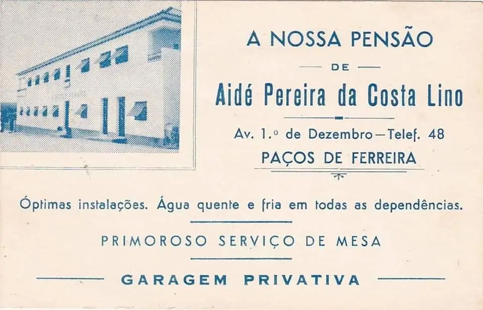 Cartão de visita da então A Nossa Pensão
