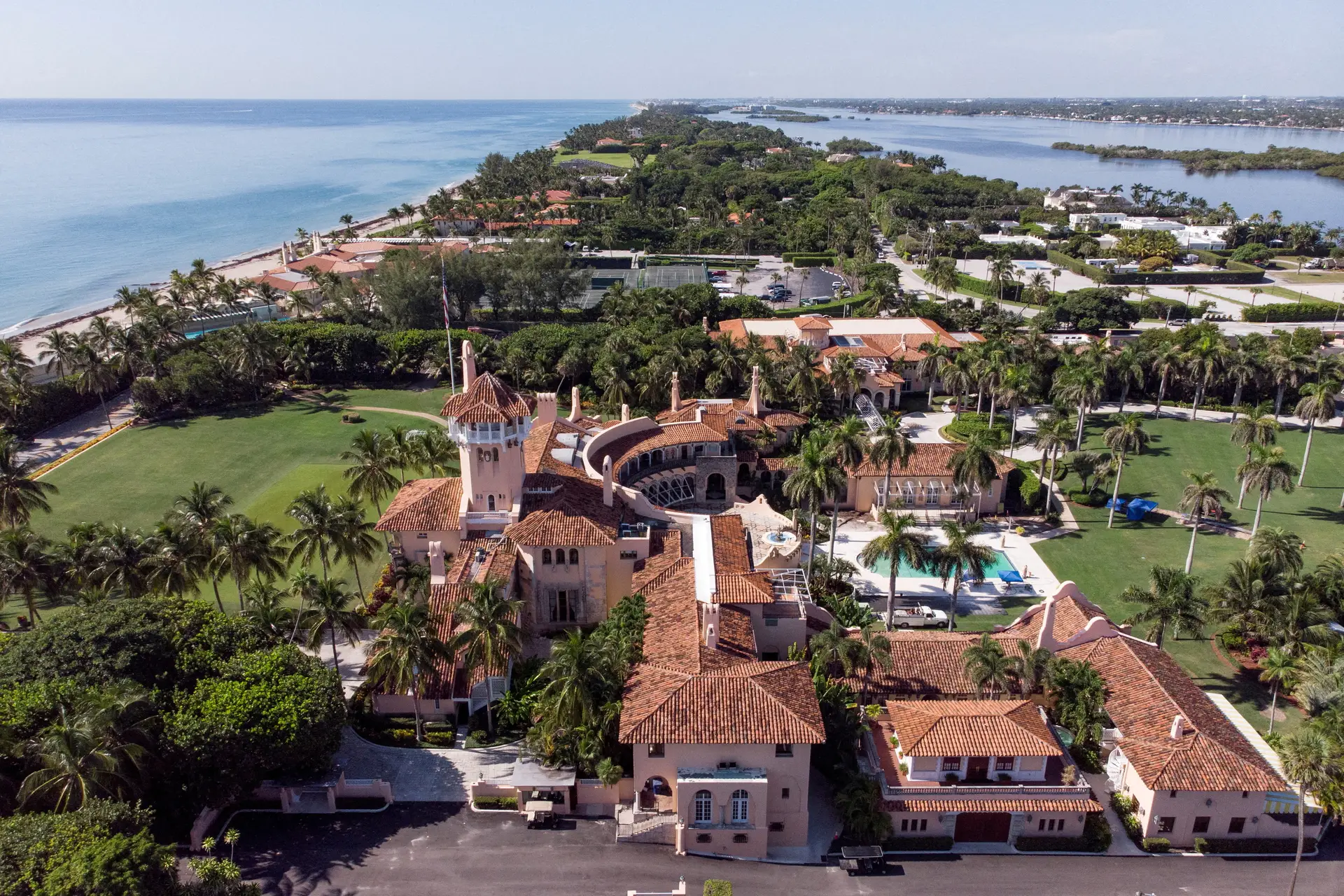 Residência de Donald Trump, em Mar-a-Lago, Palm Beach, no centro da costa atlântica do estado da Florida