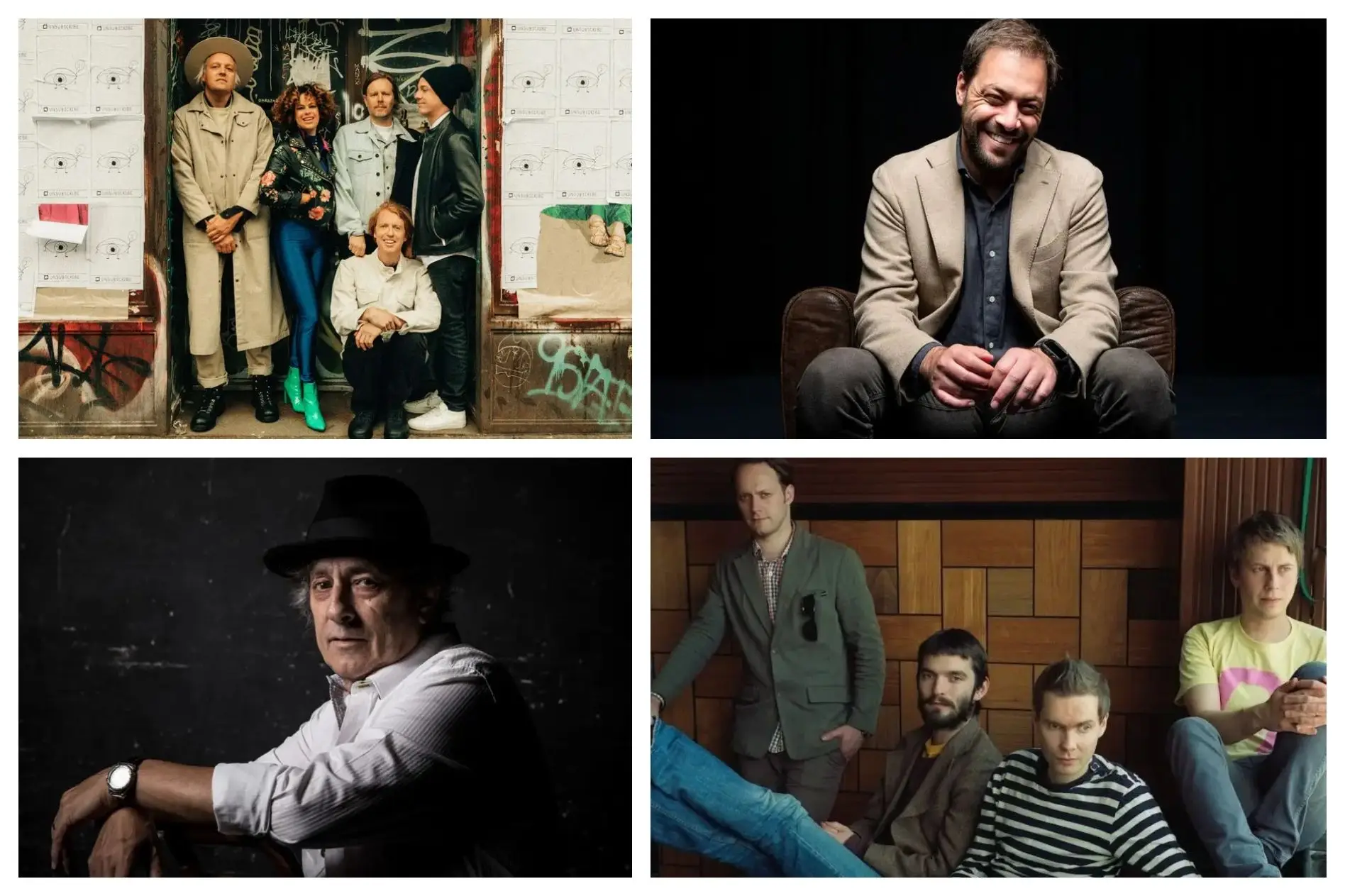 Arcade Fire e António Zambujo (em cima), Jorge Palma e Sigur Rós (em baixo)