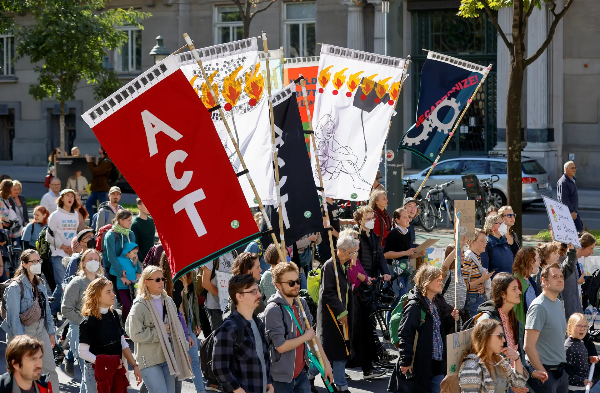 A manifestação da "greve climática global" desta sexta-feira em Viena, Áustria