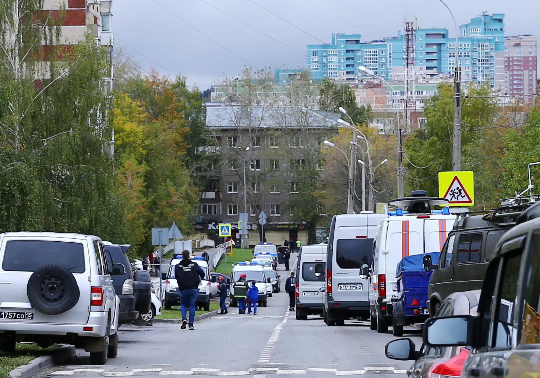 Escola russa de Izhevsk, alvo de um ataque a tiro em que morreram pelo menos 13 pessoas, entre elas sete crianças