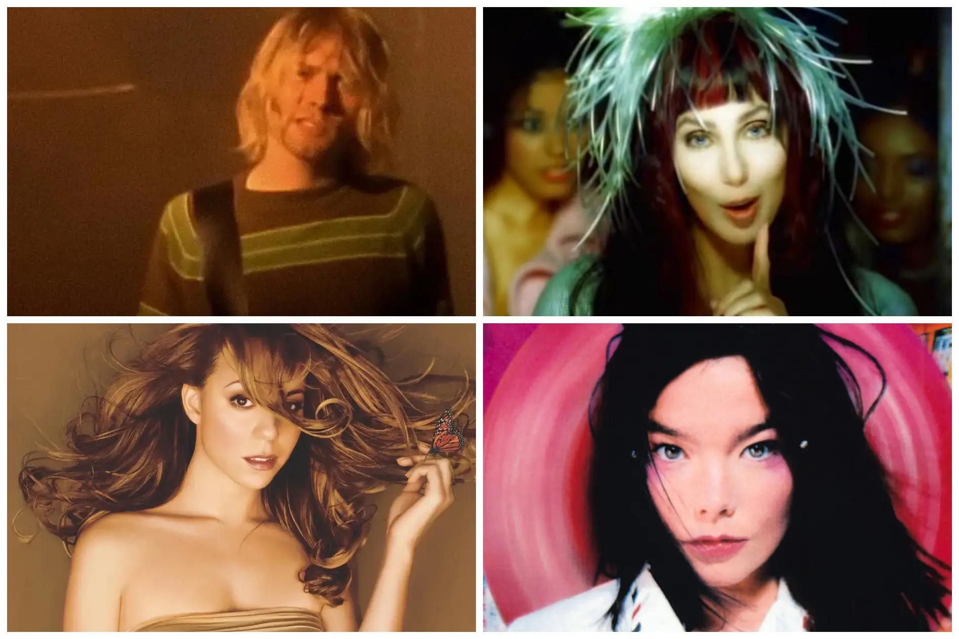 Nirvana, Cher, Mariah Carey e Björk