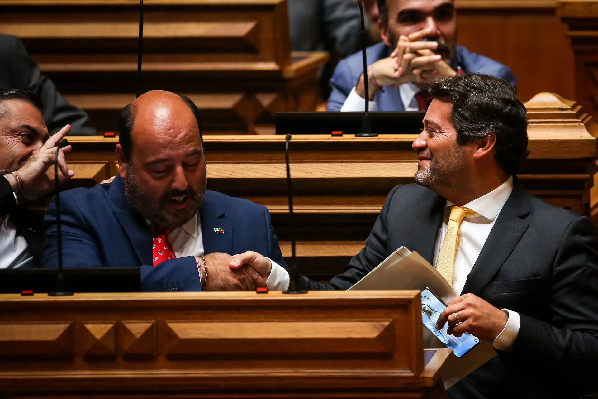 André Ventura e o líder parlamentar do Chega, Pedro Pinto