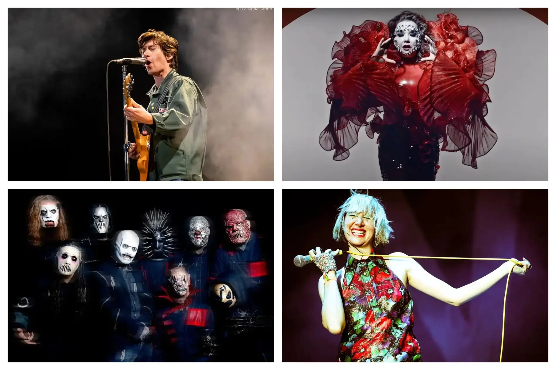 Arctic Monkeys, Björk, Slipknot e Yeah Yeah Yeahs