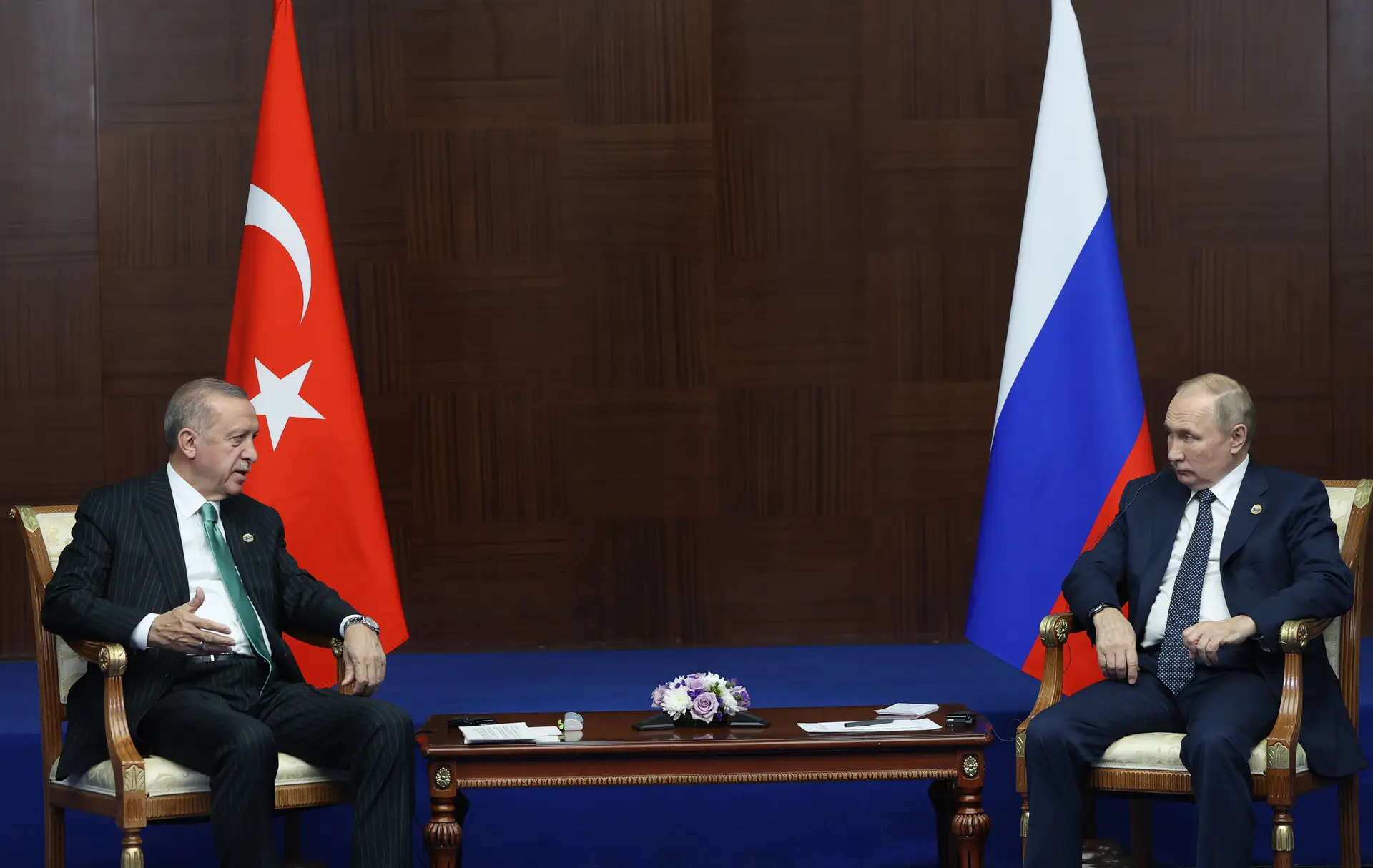 Vladimir Putin e Erdogan, Presidente turco,