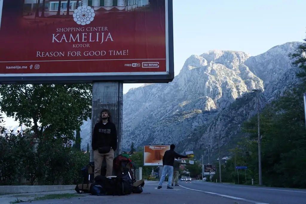 O grupo à saída de Kotor, no Montenegro